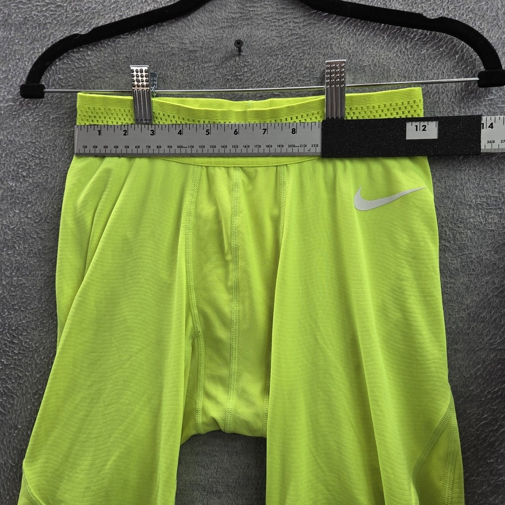Nike Pro Men Activewear Pants M Green Compression Hypercool 19" Inseam - Picture 8 of 13